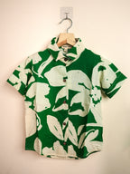 Green Leaf Print Rayon-Cotton Nightwear Set