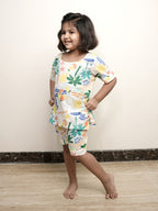 Hugsnbuds Linen Top & Shorts Set – Coconut Tree Print