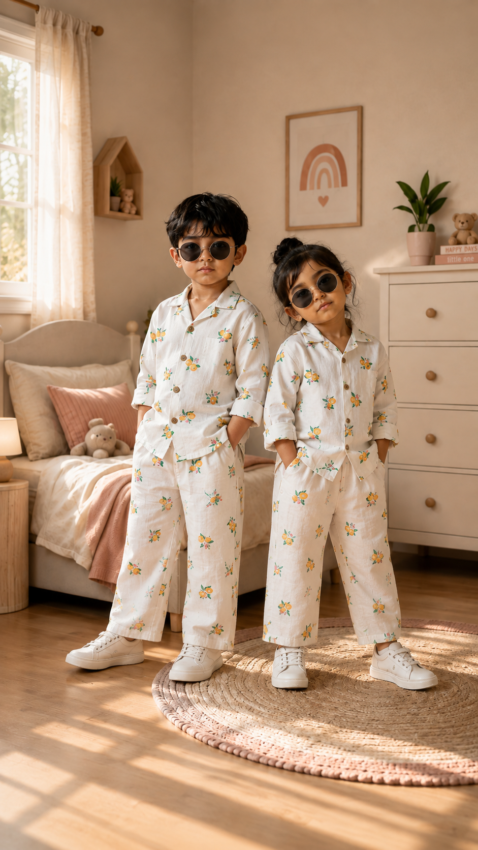 Linen Top & Bottom Set for Kids