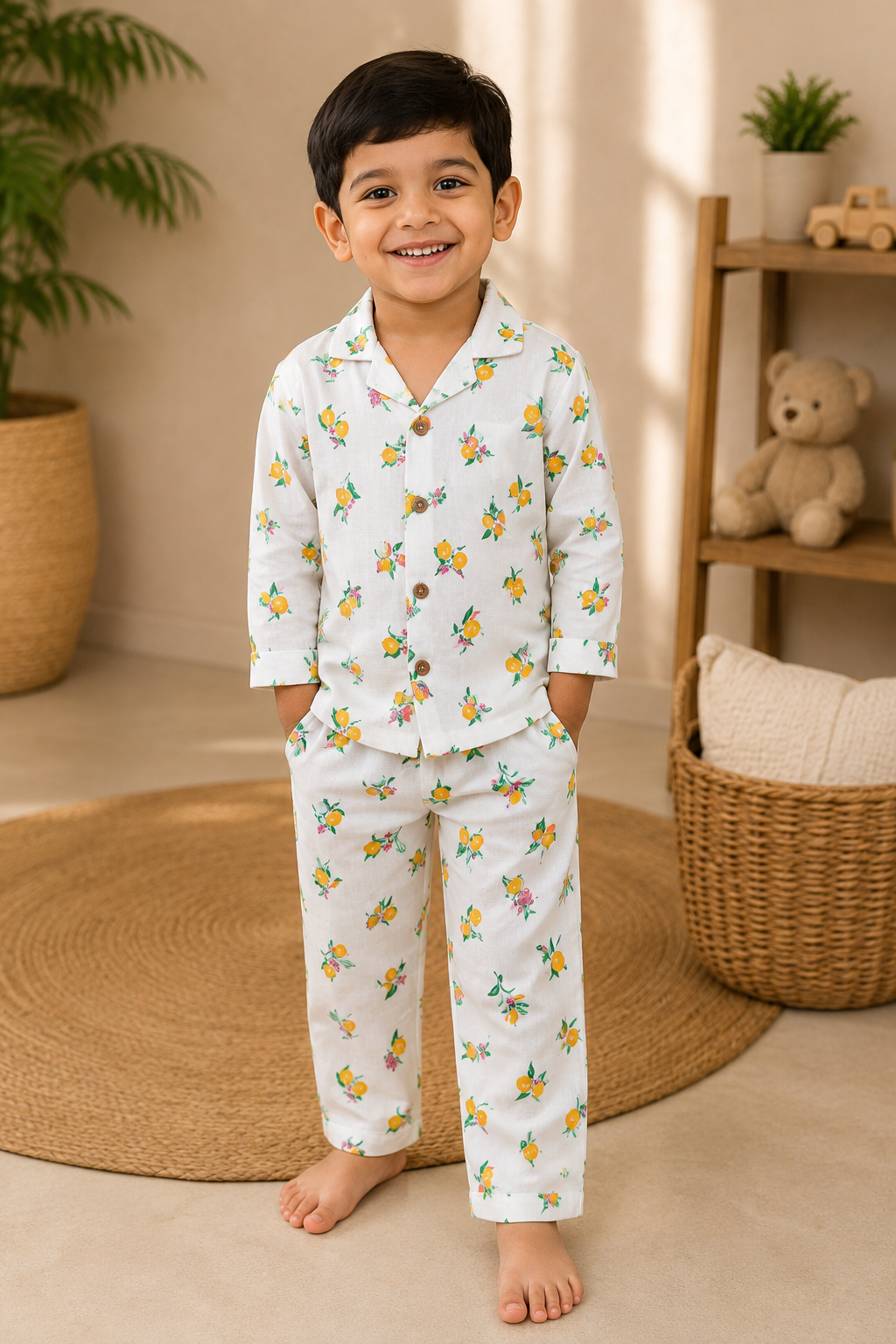Linen Top & Bottom Set for Kids