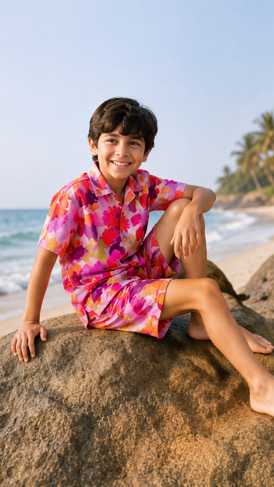 Rayon cotton Top & Shorts Set for Kids