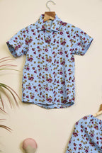 Floral patterned shirt on a beige background