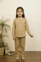 Kids brown co-ord night suit for girls